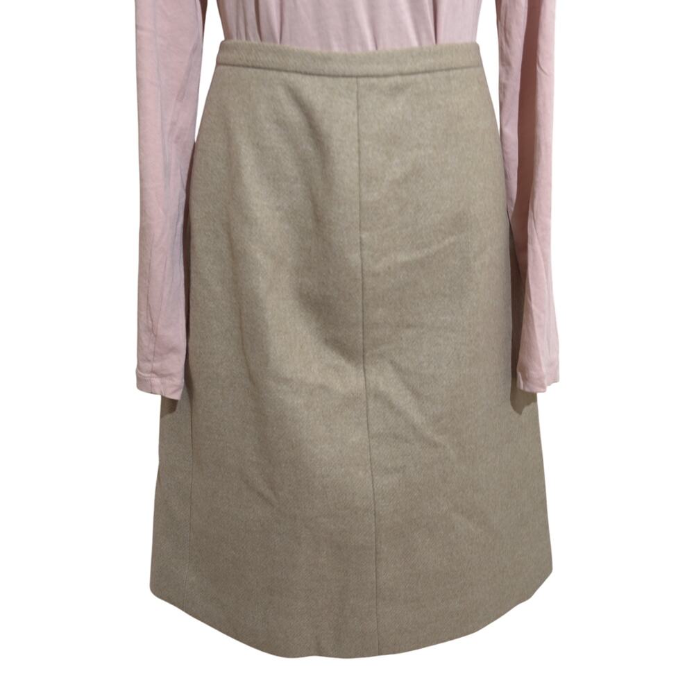 TSE Wool Skirt Sz 14 Beige A-Line Midi Lined Quiet Luxury NWT